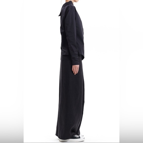 NWOT • Extravagant Drop Crotch Black Linen Pants Size S - Picture 7 of 12